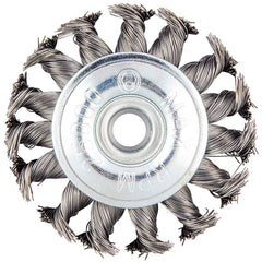 Norton - 3" OD, 3/8" Arbor Hole, Knotted Carbon Wheel Brush - Exact Tool & Supply