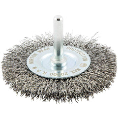 Norton - 3" OD, Crimped Carbon Wheel Brush - Exact Tool & Supply