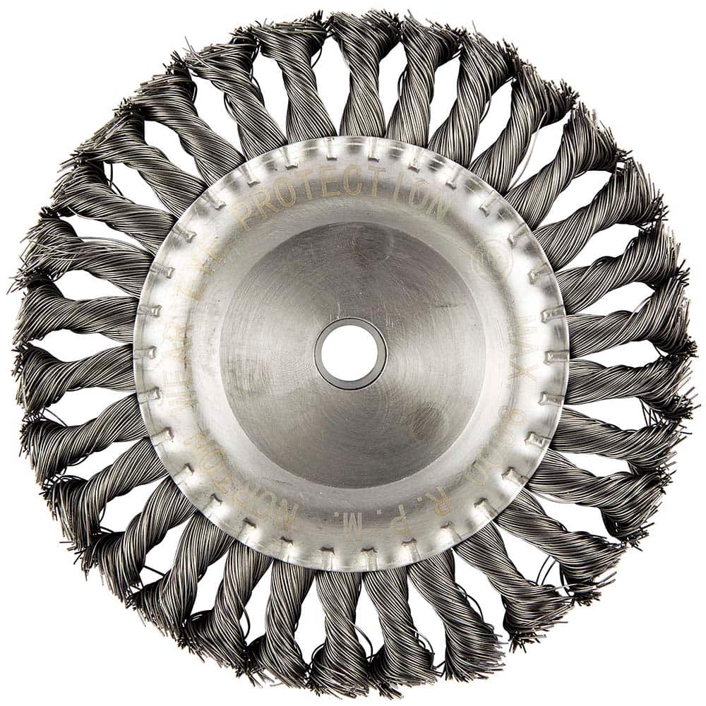 Norton - 6" OD, 5/8-11 Arbor Hole, Knotted Carbon Wheel Brush - Exact Tool & Supply