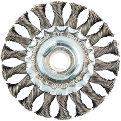 Norton - 4" OD, 5/8-11 Arbor Hole, Knotted Carbon Wheel Brush - Exact Tool & Supply