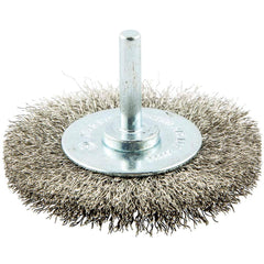 Norton - 3" OD, Crimped Stainless Steel Wheel Brush - Exact Tool & Supply