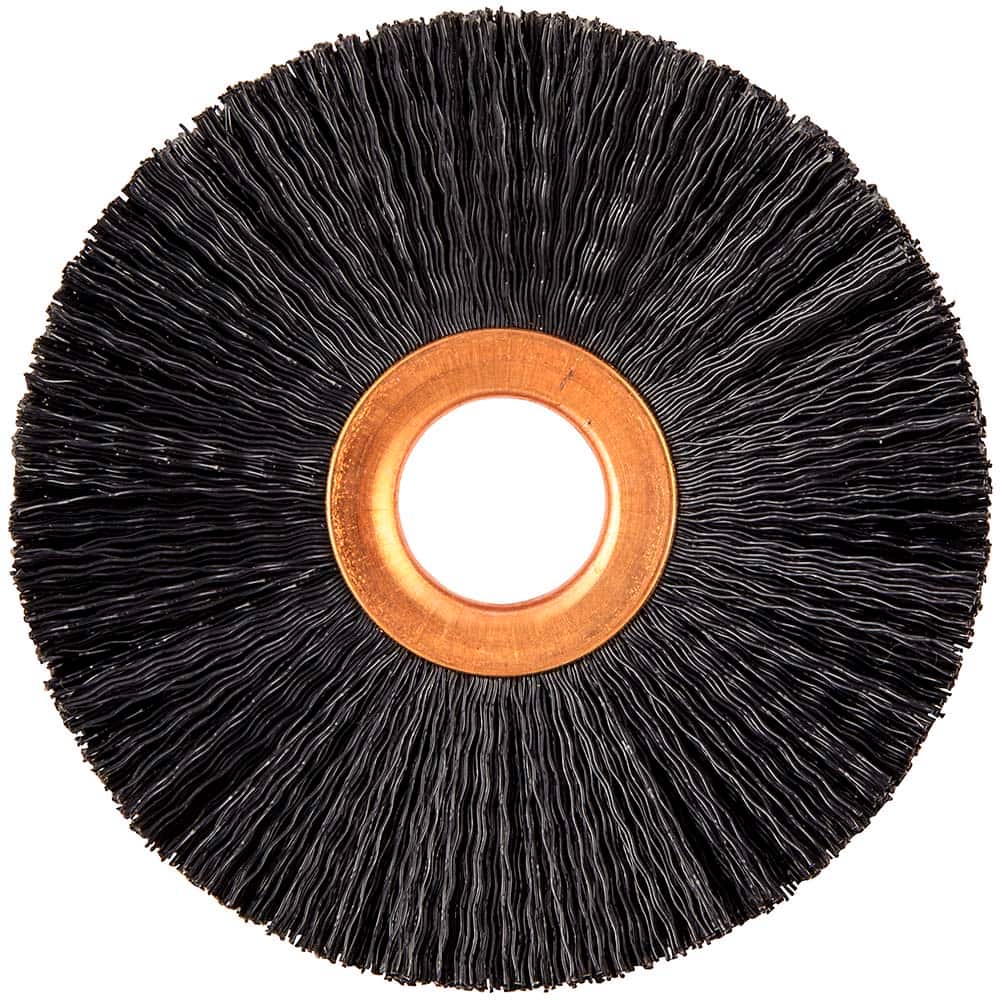 Norton - 3" OD, 5/8" Arbor Hole, Crimped Nylon Wheel Brush - Exact Tool & Supply