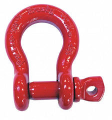 Anchor Shackle, Carbon Steel Body Material, Carbon Steel Pin Material, 3/8" Body Size