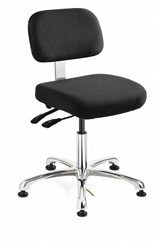 Fabric Ergonomic ESD Task Chair with 15-1/2" to 21" Seat Height Range and 300 lb. Weight Capacity, B