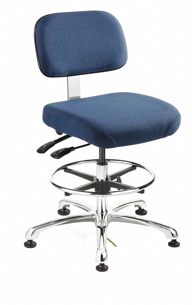 Fabric Ergonomic ESD Task Chair with 19" to 26-1/2" Seat Height Range and 300 lb. Weight Capacity, N