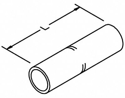 Short-Barrel Splice, Black, 750 kcmil Wire Gauge, Die Code: Burndy: U39RT (3) crimps, 3.38" Length