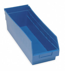 Shelf Bin, Blue, 6"H x 17-7/8"L x 8-3/8"W, 1EA