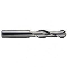 2mm Dia. x 50mm Overall Length 4-Flute 0.1mm C/R Solid Carbide SE End Mill-Round Shank-Center Cut-WXS - Exact Tool & Supply