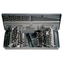 ‎1/16-1/2, A-Z, #1-#60 RHS / RHC HSS 118 Degree Radial Point General Purpose Jobber Length Drill Set - Bright - Exact Tool & Supply