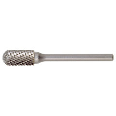 SC-7 Double Cut Solid Carbide Bur-Cylindrical with Ball Nose - Exact Tool & Supply