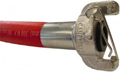 Continental ContiTech - 3/4" ID x 1.1" OD 50' Long Jackhammer Hose - Universal Style Coupling Ends, 200 Working psi, 180°, 3/4" Fitting, Red - Exact Tool & Supply