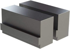 CarveSmart - 2" Wide x 3" High x 2" Thick, Flat/No Step Vise Jaw - Soft, Aluminum, Fixed Jaw, Compatible with 6" Vises - Exact Tool & Supply