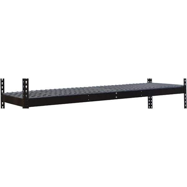 Hallowell - 48" Wide, Open Shelving Accessory/Component - Steel, 36" Deep, Use with Black Rivetwell Double Rivet Boltless Shelving - Exact Tool & Supply