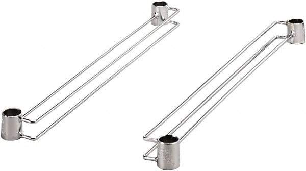 Quantum Storage - 2" Wide, Open Shelving Accessory/Component - Chrome, Chrome Finish, 24" Long, Use with Wire Shelving Units - Exact Tool & Supply