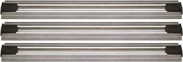 Quantum Storage - 2-1/2" Wide, Open Shelving Accessory/Component - Aluminum, Anodized Aluminum Finish, 132" Long, Use with Wire Shelving Units - Exact Tool & Supply