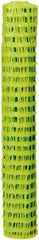 Tenax - 50' Long x 4' High, Fluorescent Yellow Green Temporary Warning Barrier Fence - 2" x 2" Mesh - Exact Tool & Supply