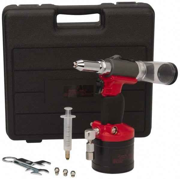 PRO-SOURCE - 3/32, 1/8, 5/32 & 3/16" Capacity, Air Riveter - 4 CFM, 15mm Long Stroke, 1/4 NPT Inlet - Exact Tool & Supply
