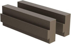 CarveSmart - 3/4" Wide x 2" High x 3/4" Thick, Flat/No Step Vise Jaw - Soft, Steel, Fixed Jaw, Compatible with 6" Vises - Exact Tool & Supply