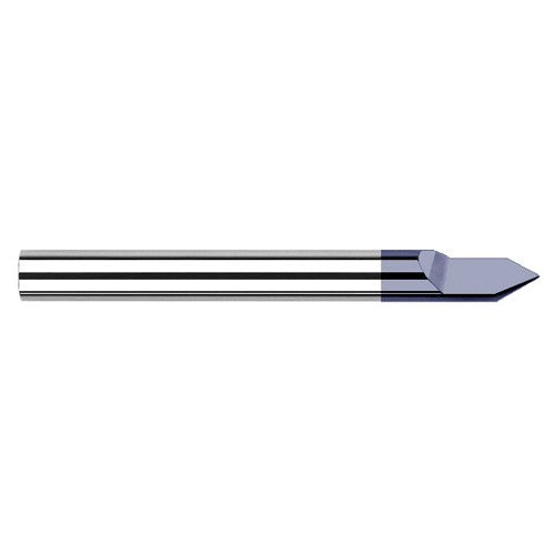 Engraving Cutters - 0.1875″ (3/16″) Shank Diameter × 45° included Carbide Pointed Engraver, 1 Flute, AlTiN Coated - Exact Tool & Supply