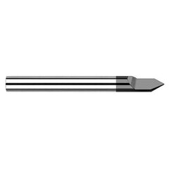Engraving Cutters - 0.2500″ (1/4″) Shank Diameter × 90° included Carbide Pointed Engraver, 1 Flute, Amorphous Diamond Coated - Exact Tool & Supply