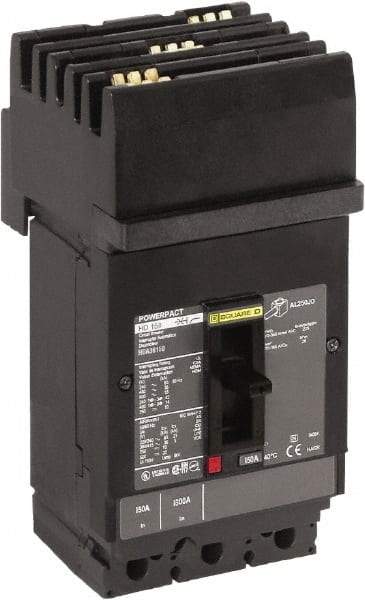 Square D - 20 Amp, 600 VAC, 3 Pole, Plug In Molded Case Circuit Breaker - Thermal Magnetic Trip, Multiple Breaking Capacity Ratings, 14-3/0 AWG - Exact Tool & Supply