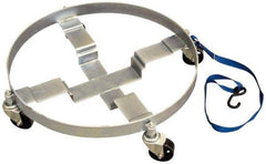 Vestil - 900 Lb Load Capacity, 55 Gal Drum Dolly - 2-1/4" High, 4 Wheels - Exact Tool & Supply