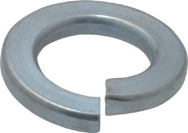 Value Collection - M10, 10.2mm ID, 18.1mm OD, 2.2mm Thick Split Lock Washer - Grade 8 Spring Steel, Zinc-Plated Finish, 10.2mm Min ID, 10.7mm Max ID - Exact Tool & Supply