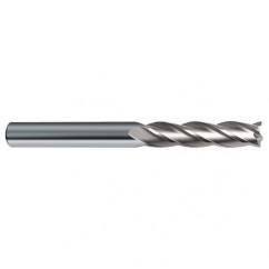 12mm Dia. x 150mm Overall Length 4-Flute Square End Solid Carbide SE End Mill-Round Shank-Center Cut-Uncoated - Exact Tool & Supply