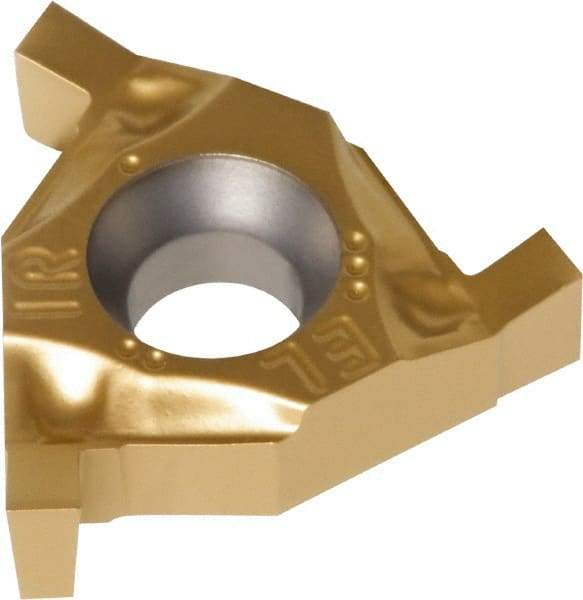 Iscar - 16EL/IR170GTGA Grade IC528, 1.7mm Cutting Width Carbide Grooving Insert - 2mm Max Depth of Cut, Neutral, 0.1mm Corner Radius, TiCN/TiN Finish - Exact Tool & Supply