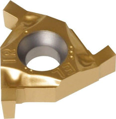 Iscar - 16EL/IR170GTGA Grade IC528, 1.7mm Cutting Width Carbide Grooving Insert - 2mm Max Depth of Cut, Neutral, 0.1mm Corner Radius, TiCN/TiN Finish - Exact Tool & Supply