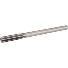 Hertel - 0.829" High Speed Steel 8 Flute Chucking Reamer - Straight Flute, 5/8" Straight Shank, 2-1/2" Flute Length, 9-1/2" OAL - Exact Tool & Supply