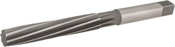 Hertel - 17/32" Diam, Straight Shank, 3.13" Flute, Hand Reamer - Spiral Flute, 6-1/4" OAL, Left Hand Spiral, Right Hand Cut, 8 Flutes, High Speed Steel - Exact Tool & Supply