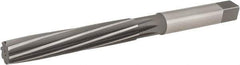 Hertel - 17/32" Diam, Straight Shank, 3.13" Flute, Hand Reamer - Spiral Flute, 6-1/4" OAL, Left Hand Spiral, Right Hand Cut, 8 Flutes, High Speed Steel - Exact Tool & Supply