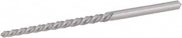 Hertel - #4/0 Pin, 0.1142" Diam, 0.0869" Small End, 1/8" Diam Straight Shank, 1-5/16" Flute, Taper Pin Reamer - Exact Tool & Supply