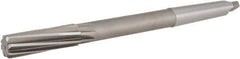 Hertel - 27/32" High Speed Steel 12 Flute Chucking Reamer - Spiral Flute, 2MT Morse Taper Shank, 2-1/2" Flute Length, 9-1/2" OAL - Exact Tool & Supply