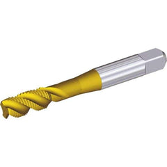 Kennametal - M3.5x0.60 Metric 2 Flute Modified Bottoming Spiral Flute Tap - Cobalt, Oxide Finish, 50.5mm OAL, Right Hand Flute, Right Hand Thread, D4 - Exact Tool & Supply