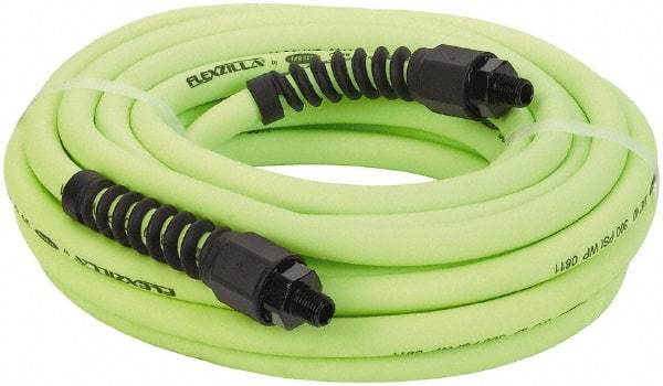 Legacy - 3/8" ID x 0.61" OD 25' Long Multipurpose Air Hose - MNPT x MNPT Ends, 300 Working psi, 150°, 1/4" Fitting, Green - Exact Tool & Supply