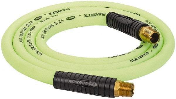 Legacy - 1/2" ID x 0.74" OD 8' Long Lead-In Whip Hose - FNPT x MNPT Swivel Ends, 300 Working psi, 140°, 1/2" Fitting, Green - Exact Tool & Supply