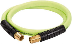 Legacy - 1/2" ID x 0.74" OD 4' Long Lead-In Whip Hose - FNPT x MNPT Swivel Ends, 300 Working psi, 140°, 1/2" Fitting, Green - Exact Tool & Supply