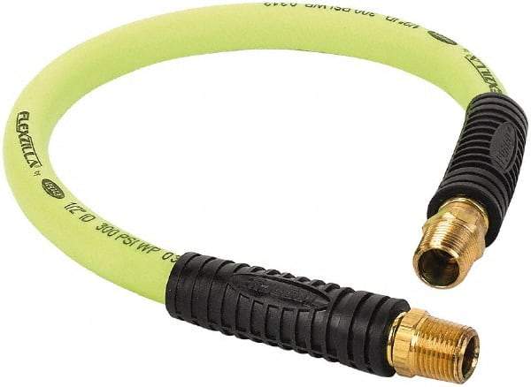 Legacy - 1/2" ID x 0.74" OD 2' Long Lead-In Whip Hose - FNPT x MNPT Swivel Ends, 300 Working psi, 140°, 1/2" Fitting, Green - Exact Tool & Supply