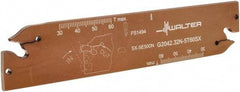 Walter - 1.2598" Blade Height, 5.9055" OAL, Neutral Cut, Double End Indexable Cut-Off Blade - 60mm Max Depth of Cut, G2042 N Blade - Exact Tool & Supply