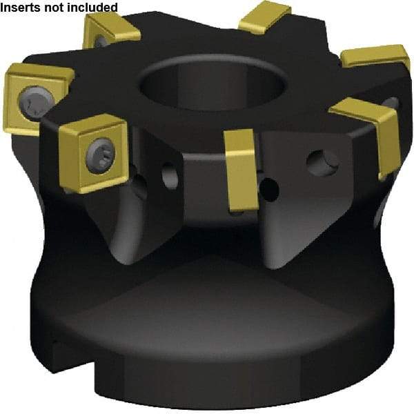 Kennametal - 9 Inserts, 80mm Cut Diam, 27mm Arbor Diam, 9.16mm Max Depth of Cut, Indexable Square-Shoulder Face Mill - 2° Lead Angle, 50mm High, SN_J10T308EN__ Insert Compatibility, Series KSSM - Exact Tool & Supply