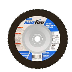 Norton - 60 Grit, 7" Disc Diam, 5/8-11 Center Hole, Type 29 Zirconia Alumina Flap Disc - 8,600 Max RPM, Cloth Backing, Arbor Attaching System, Coated - Exact Tool & Supply