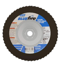 Norton - 80 Grit, 7" Disc Diam, 5/8-11 Center Hole, Type 29 Zirconia Alumina Flap Disc - 8,600 Max RPM, Cloth Backing, Arbor Attaching System, Coated - Exact Tool & Supply