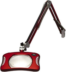 O.C. White - 43 Inch, Spring Suspension, Clamp on, LED, Blaze Red, Magnifying Task Light - 8 Watt, 7.5 and 15 Volt, 2x Magnification, 5-1/4 Inch Wide, 7 Inch Long - Exact Tool & Supply
