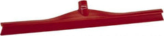 Vikan - 23.62" Rubber Blade Floor Squeegee - Single Edge, Red, Plastic Holder - Exact Tool & Supply