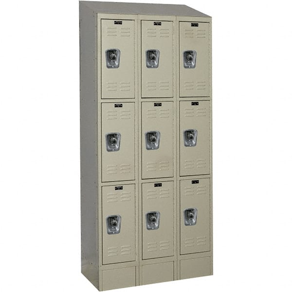 Hallowell - 9 Door, 3 Tier, Ready-Built Wardrobe & Box Lockers - Exact Tool & Supply