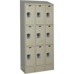 Hallowell - 9 Door, 3 Tier, Ready-Built Wardrobe & Box Lockers - Exact Tool & Supply