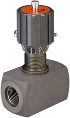 HYDAC - 3/4" Pipe, Inline Flow Control Needle Valve - NPTF Ends, Carbon Steel Valve, 5,000 Max psi - Exact Tool & Supply