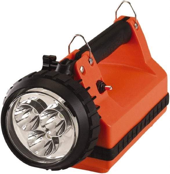 Streamlight - White LED Bulb, 540 Lumens, Spotlight/Lantern Flashlight - Orange Plastic Body, 1 6V Battery Included - Exact Tool & Supply